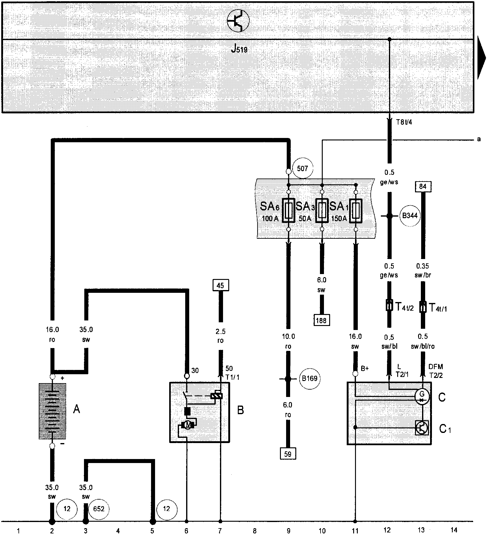 電路圖 (Motronic BJZ發(fā)動(dòng)機(jī))